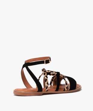 Sandales femme en cuir à brides tressées détails métallisés - Taneo vue4 - TANEO - GEMO