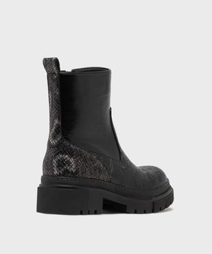 Boots avec empiècements texturés et semelle crantée femme - Emilia Rosa vue4 - EMILIA ROSA - GEMO