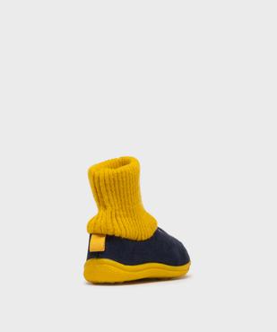 Chaussons en velours à tige chaussette montante bébé garçon vue4 - GEMO 4G BEBE - GEMO
