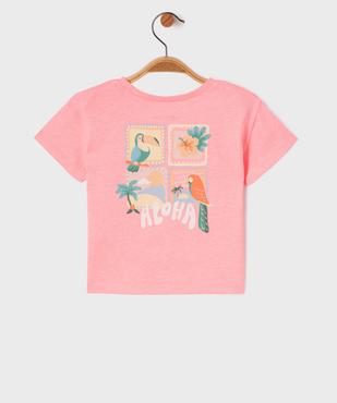 Tee-shirt manches courtes avec imprimé poitrine et dos bébé fille vue3 - GEMO 4G BEBE - GEMO