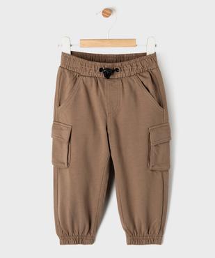 Pantalon de jogging cargo en maille coloris unique bébé garçon vue1 - GEMO(BEBE DEBT) - GEMO