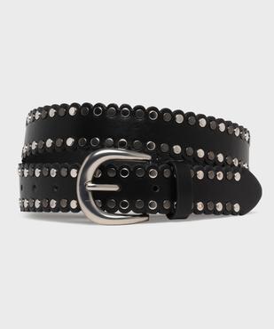 Ceinture festonnée et cloutée à boucle femme vue1 - GEMO (ACCESS) - GEMO