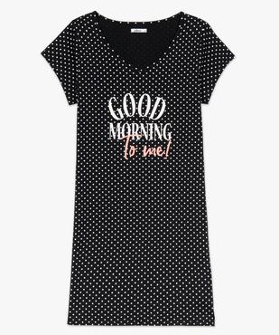 Chemise de nuit imprimée à manches courtes femme vue4 - GEMO 4G FEMME - GEMO