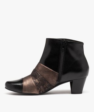 Boots femme confort à talon et bout pointu avec détails métallisés vue3 - GEMO (CONFORT) - GEMO