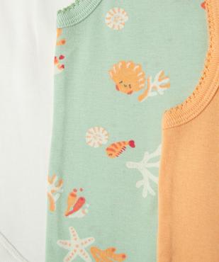 Body à bretelles à motifs marins bébé fille (lot de 3) vue3 - GEMO 4G BEBE - GEMO