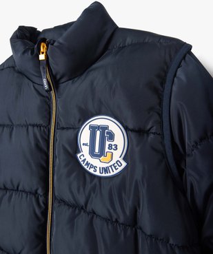 Blouson garçon matelassé avec manches amovibles- Camps United vue4 - CAMPS UNITED - GEMO
