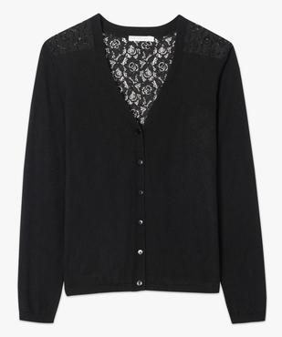 Gilet boutonné avec dos en dentelle vue4 - GEMO(FEMME PAP) - GEMO