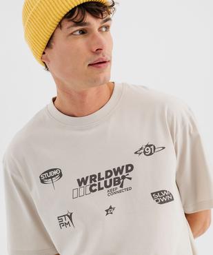 Tee-shirt manches courtes oversize à motif urbain homme vue2 - GEMO 4G HOMME - GEMO