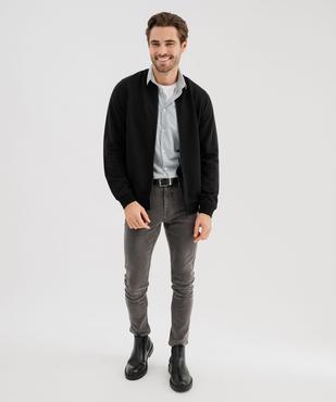 Sweat zippé en maille texturée homme vue4 - GEMO (HOMME) - GEMO