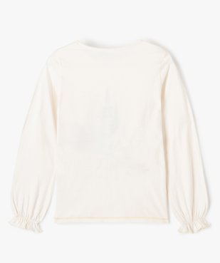 Tee-shirt fille avec motif pailleté La Reine des Neiges - Disney vue3 - REINE DES NEIGE - GEMO