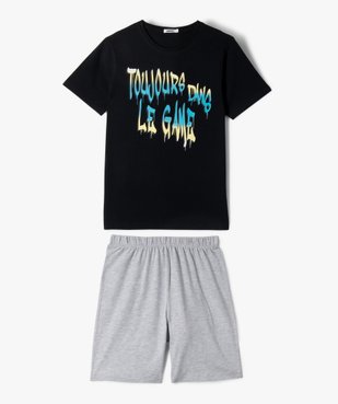 Pyjashort avec inscription bicolore garçon vue1 - GEMO 4G GARCON - GEMO