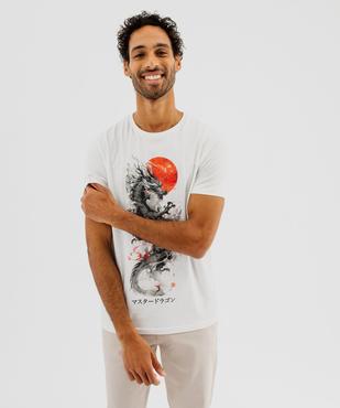 Tee-shirt à manches courtes imprimé dragon homme - aoph London vue1 - HOKUSAI - GEMO