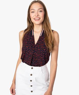 Débardeur femme fluide imprimé à col V sportswear vue1 - GEMO(FEMME PAP) - GEMO