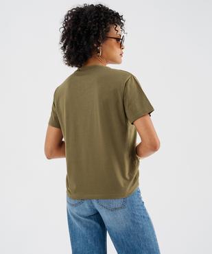 Tee-shirt manches courtes à col rond en jersey de coton femme vue3 - GEMO 4G FEMME - GEMO