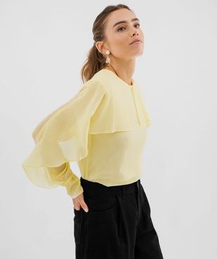 Blouse manches longues en voile avec col fantaisie femme vue1 - GEMO(FEMME PAP) - GEMO