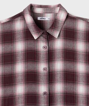 Chemise à carreaux en flanelle de coton fille vue3 - GEMO (JUNIOR) - GEMO
