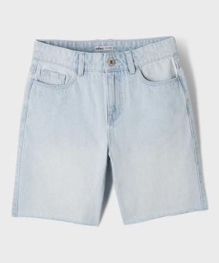 Short en jean droit et long à finition bord-franc fille vue1 - GEMO (JUNIOR) - GEMO