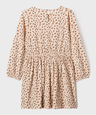 Robe manches longues en maille extensible imprimé fille vue6 - GEMO 4G FILLE - GEMO