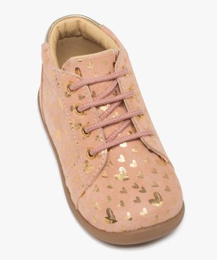 Chaussures premiers pas en cuir pailleté bébé fille - NA! vue6 - NA! - GEMO