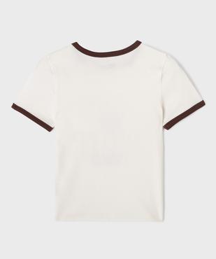 Tee-shirt manches courtes avec inscription fille vue5 - GEMO 4G FILLE - GEMO