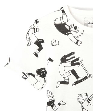 Tee-shirt garçon à manches courtes à motifs vue4 - GEMO 4G GARCON - GEMO