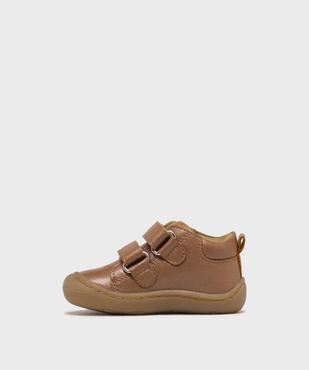 Chaussures premiers pas en cuir à scratch bébé fille - LuluCastagnette vue3 - LULUCASTAGNETTE - GEMO