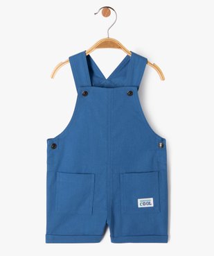 Salopette courte en coton bébé garçon vue1 - GEMO(BEBE DEBT) - GEMO