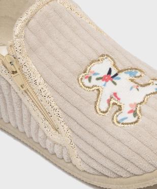 Chaussons montants zippés en velours côtelée bébé fille - LuluCastagnette vue6 - LULU CASTAGNETT - GEMO