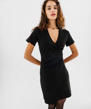 Robe à manches courtes effet drapé femme vue1 - PREMIER PRIX BY GEMO - GEMO