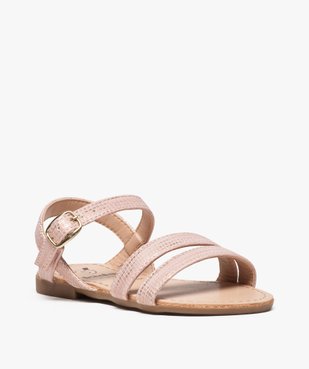 Sandales filles unies à brides fermeture boucle Dessus rose métallisé vue2 - GEMO (ENFANT) - GEMO
