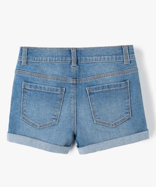 Short en jean extensible à revers fille vue4 - GEMO 4G FILLE - GEMO