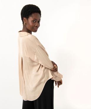 Chemise à manches longues en matière satinée femme vue3 - GEMO(FEMME PAP) - GEMO
