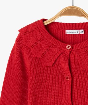 Gilet à grand col fantaisie bébé fille - LuluCastagnette vue3 - LULUCASTAGNETTE - GEMO