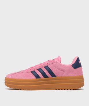 Baskets en cuir avec semelle plateforme VL Court Bold femme - Adidas vue3 - ADIDAS - GEMO