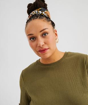 Tee-shirt marches courtes avec finitions froncées femme grande taille vue2 - GEMO 4G GT - GEMO