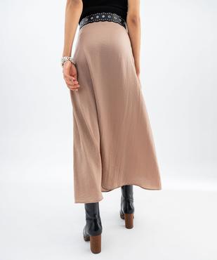 Jupe longue en matière satinée femme vue3 - GEMO 4G FEMME - GEMO