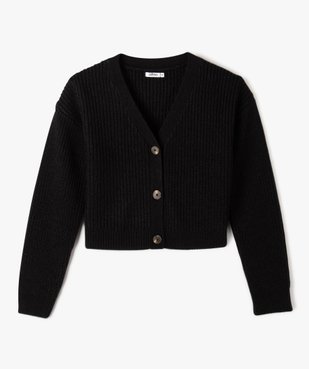Gilet court en grosse maille fille vue1 - GEMO (JUNIOR) - GEMO