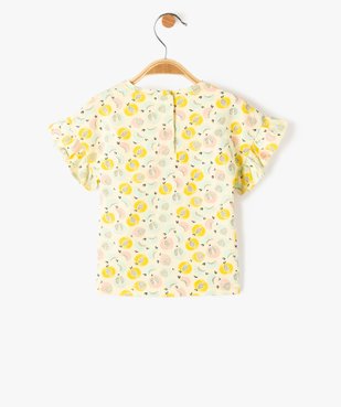 Tee-shirt bébé fille imprimé à manches courtes volantées vue3 - GEMO(BEBE DEBT) - GEMO