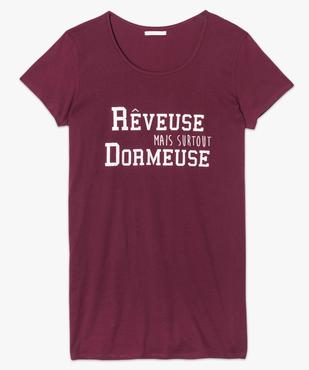 Chemise de nuit à manches courtes avec motifs femme grande taille vue4 - GEMO 4G FEMME - GEMO