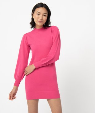 Robe pull femme en maille à manches longues et col montant vue1 - GEMO(FEMME PAP) - GEMO