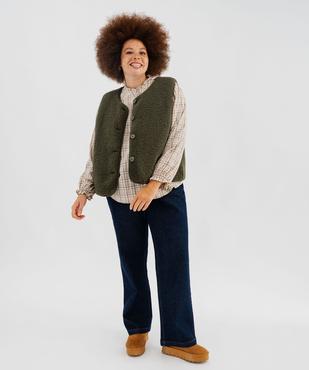 Blouse à carreaux finitions froncées femme grande taille vue4 - GEMO 4G GT - GEMO