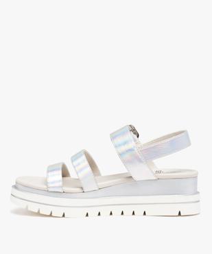 Sandales femme compensées à brides irisées vue3 - GEMO(URBAIN) - GEMO