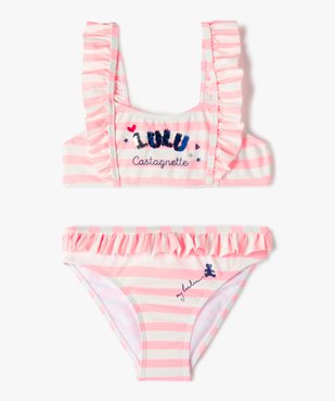 Maillot de bain fille à rayures - LuluCastagnette vue1 - LULUCASTAGNETTE - GEMO