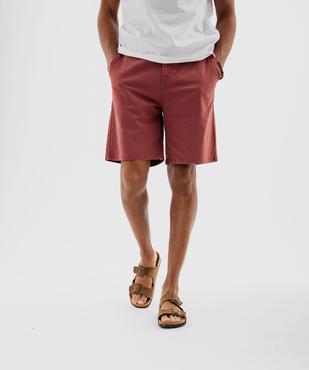 Bermuda chino en coton stretch à taille élastique homme vue1 - GEMO 4G HOMME - GEMO