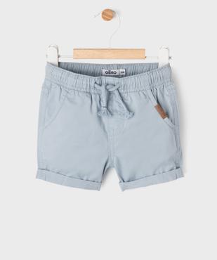 Bermuda en toile à taille élastiquée bébé garçon vue1 - GEMO 4G BEBE - GEMO