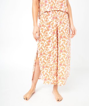 Pantalon de pyjama imprimé fendu sur les côtés femme vue1 - GEMO 4G FEMME - GEMO