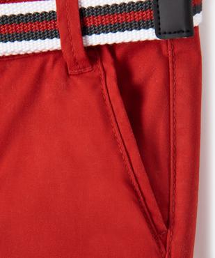Bermuda en coton avec ceinture tricolore garçon vue2 - GEMO 4G GARCON - GEMO