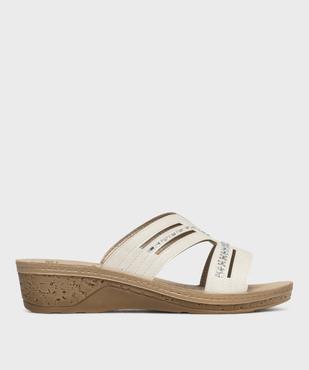 Mules confort avec strass à talon compensé femme vue1 - G'FLEX - GEMO