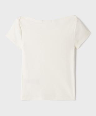 Tee-shirt manches courtes à col bateau fille - LuluCastagnette vue4 - LULU CASTAGNETTE GEMO FOR GOOD - GEMO