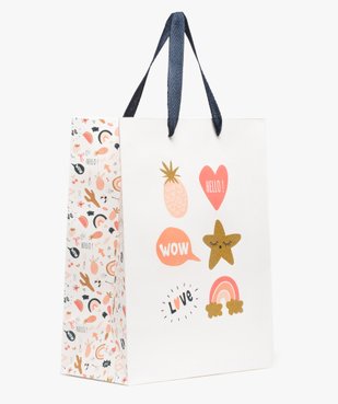 Sac cadeau fille imprimé à  en papier recyclé vue1 - GEMO (ACCESS) - GEMO